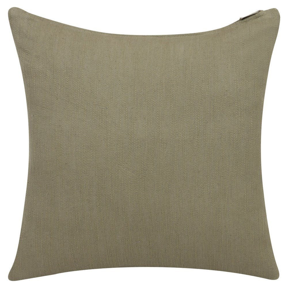 20" Sage Green Cotton Throw Pillow With Buttons — view 4