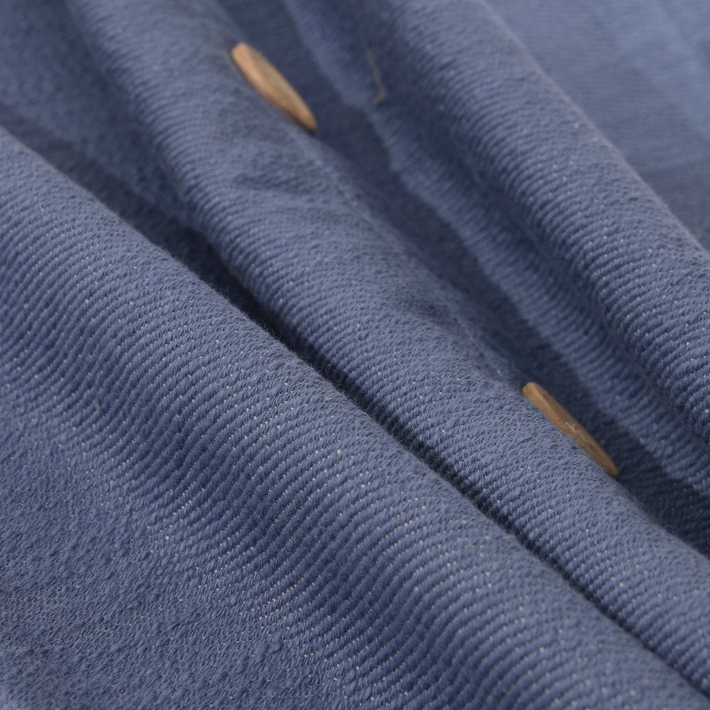 20" Blue Cotton Throw Pillow With Buttons HomeRoots