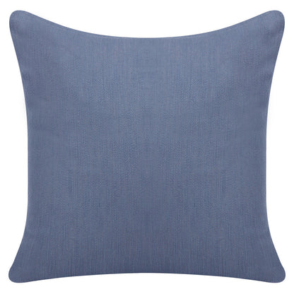 20" Blue Cotton Throw Pillow With Buttons FurniFindUSA
