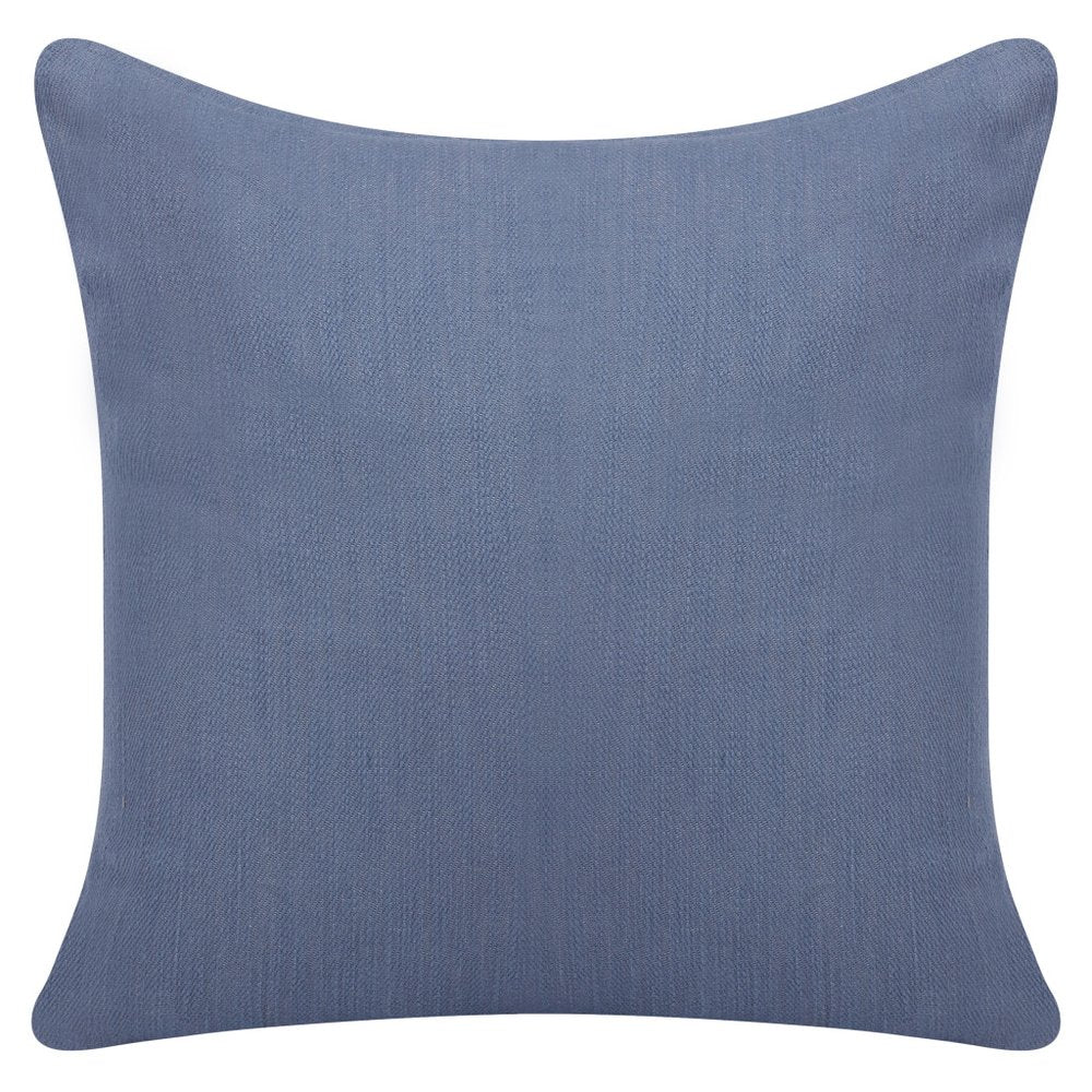 20" Blue Cotton Throw Pillow With Buttons HomeRoots