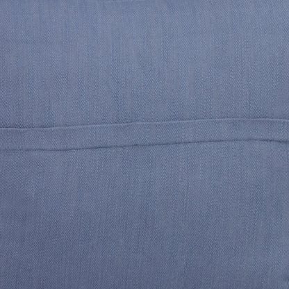 20" Blue Cotton Throw Pillow With Buttons HomeRoots