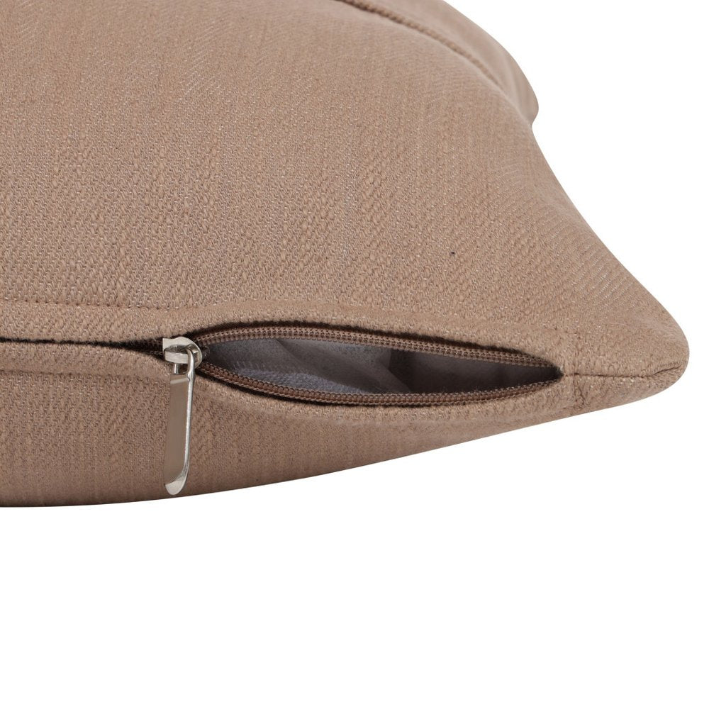 20" Brown Cotton Throw Pillow With Buttons — view 4