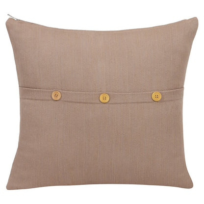 24" Brown Cotton Throw Pillow With Buttons HomeRoots