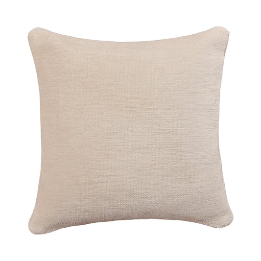 20" X 20" Ivory Chenille Zippered Pillow