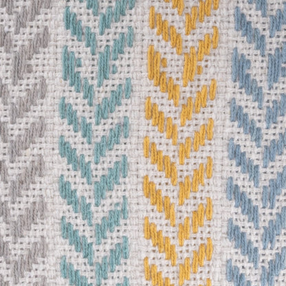Set of Two 18" X 18" Yellow Beach Chevron Cotton Zippered Pillow HomeRoots