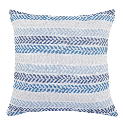 Set of Two 18" X 18" Blue Beach Chevron Cotton Zippered Pillow 4.0" (L) x 18.0" (W) x 18.0" (H)