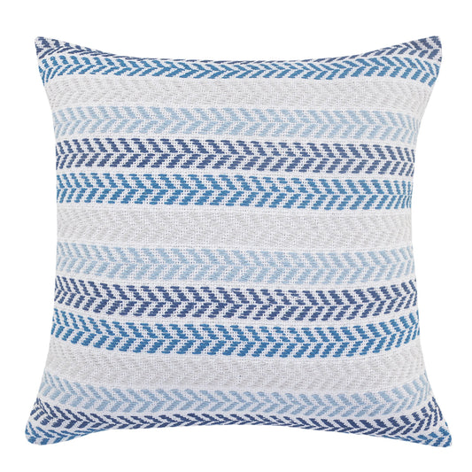 Set of Two 18" X 18" Blue Beach Chevron Cotton Zippered Pillow 4.0" (L) x 18.0" (W) x 18.0" (H)