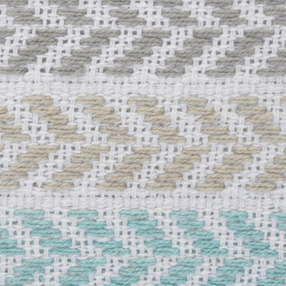 Set of Two 18" X 18" Blue Beach Chevron Cotton Zippered Pillow HomeRoots