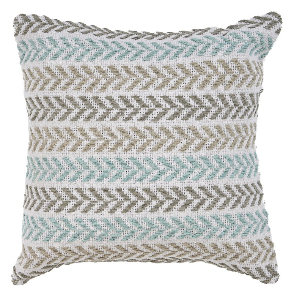 Set of Two 18" X 18" Blue Beach Chevron Cotton Zippered Pillow — view 3