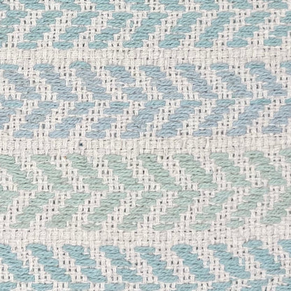 Set of Two 18" X 18" Blue Beach Chevron Cotton Zippered Pillow