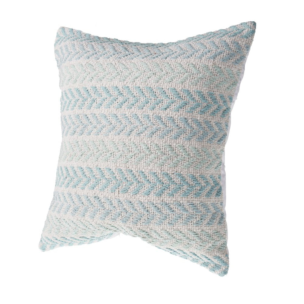 Set of Two 18" X 18" Blue Beach Chevron Cotton Zippered Pillow — view 6