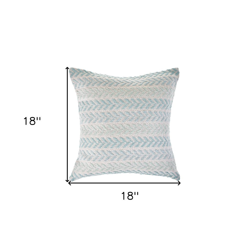Set of Two 18" X 18" Blue Beach Chevron Cotton Zippered Pillow — view 8