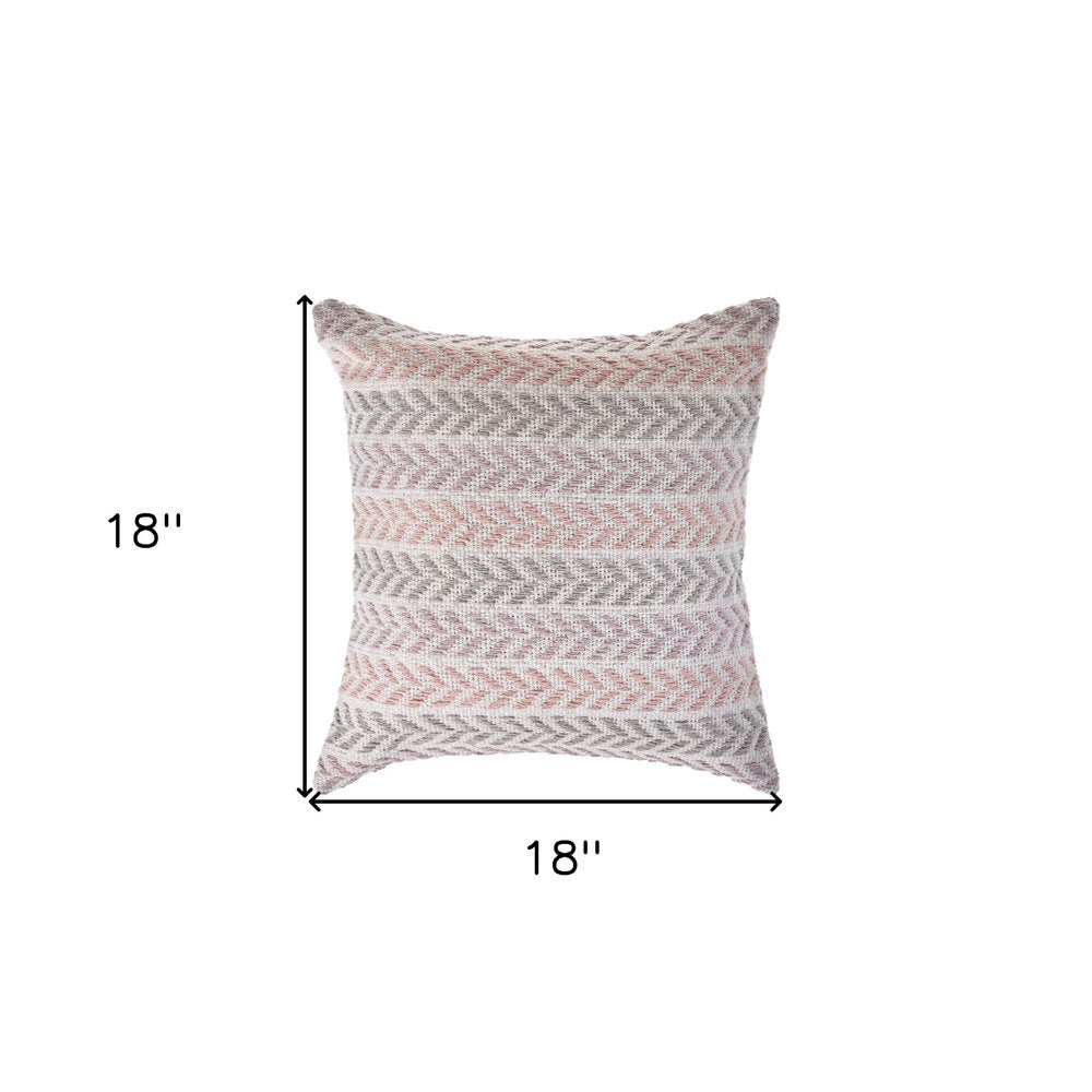 Set of Two 18" Purple Beach Chevron Cotton Throw Pillows HomeRoots