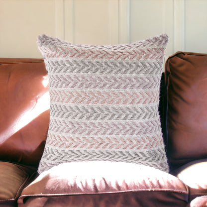 Set of Two 18" X 18" Purple Beach Chevron Cotton Zippered Pillow