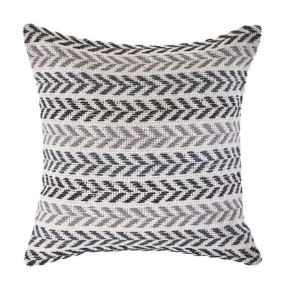 Set of Two 18" X 18" Black Beach Chevron Cotton Zippered Pillow HomeRoots