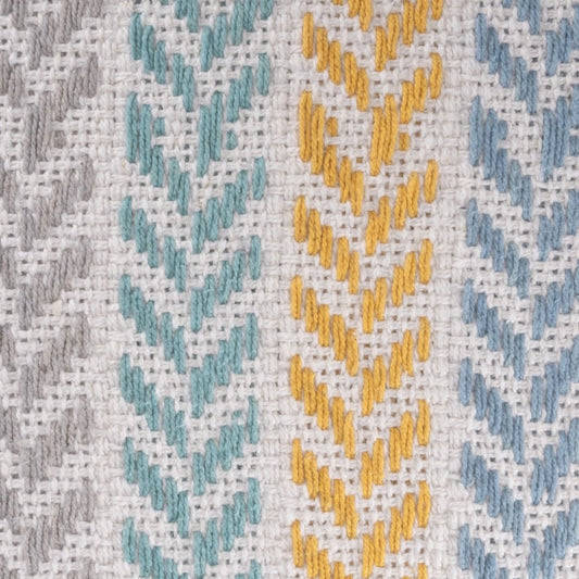 Set of Four 18" X 18" Yellow Beach Chevron Cotton Zippered Pillow
