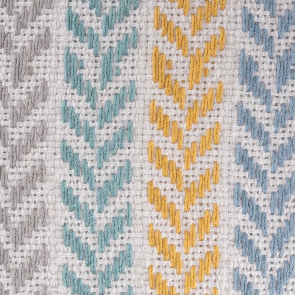 Set of Four 18" X 18" Yellow Beach Chevron Cotton Zippered Pillow — view 2
