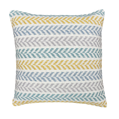 Set of Four 18" X 18" Yellow Beach Chevron Cotton Zippered Pillow FurniFindUSA