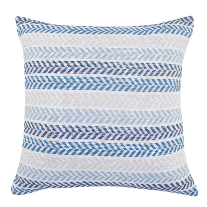 Set of Four 18" X 18" Blue Beach Chevron Cotton Zippered Pillow 4.0" (L) x 18.0" (W) x 18.0" (H) FurniFindUSA