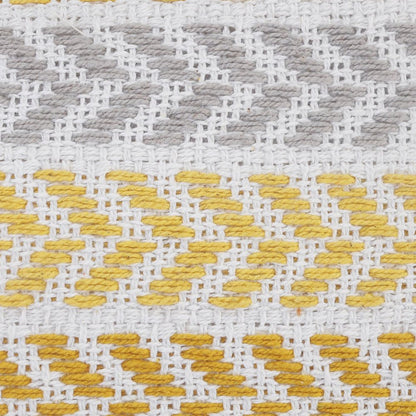 Set of Four 18" X 18" Orange Beach Chevron Cotton Zippered Pillow