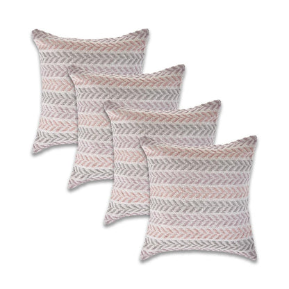 Set of Four 18" Purple Beach Chevron Cotton Throw Pillows HomeRoots