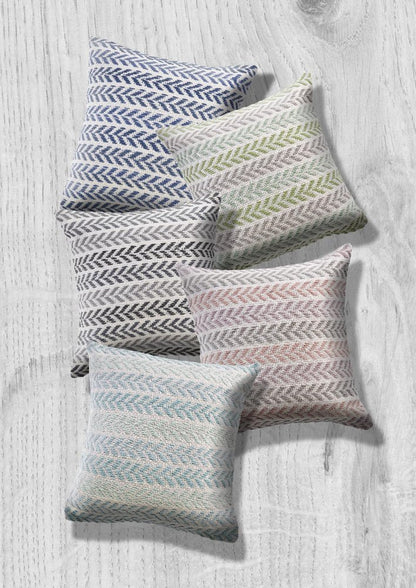 Set of Four 18" Purple Beach Chevron Cotton Throw Pillows HomeRoots