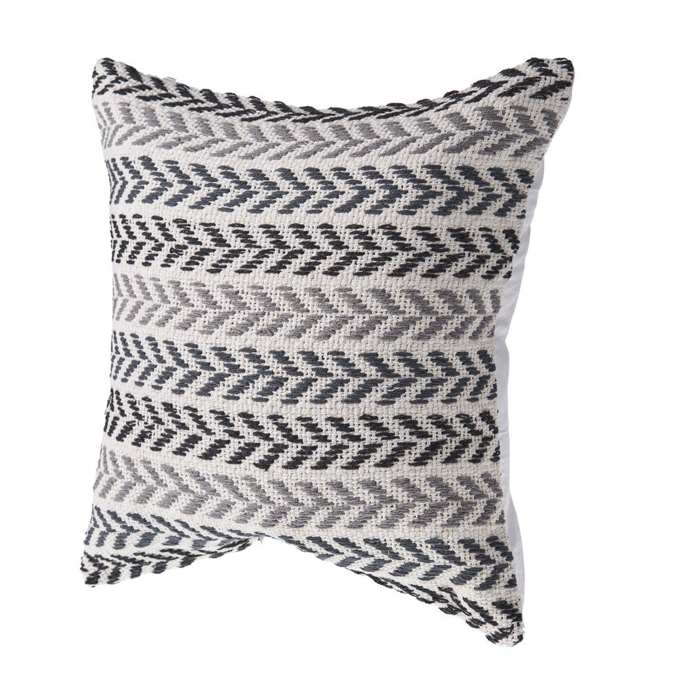 Set of Four 18" X 18" Black Beach Chevron Cotton Zippered Pillow — view 7
