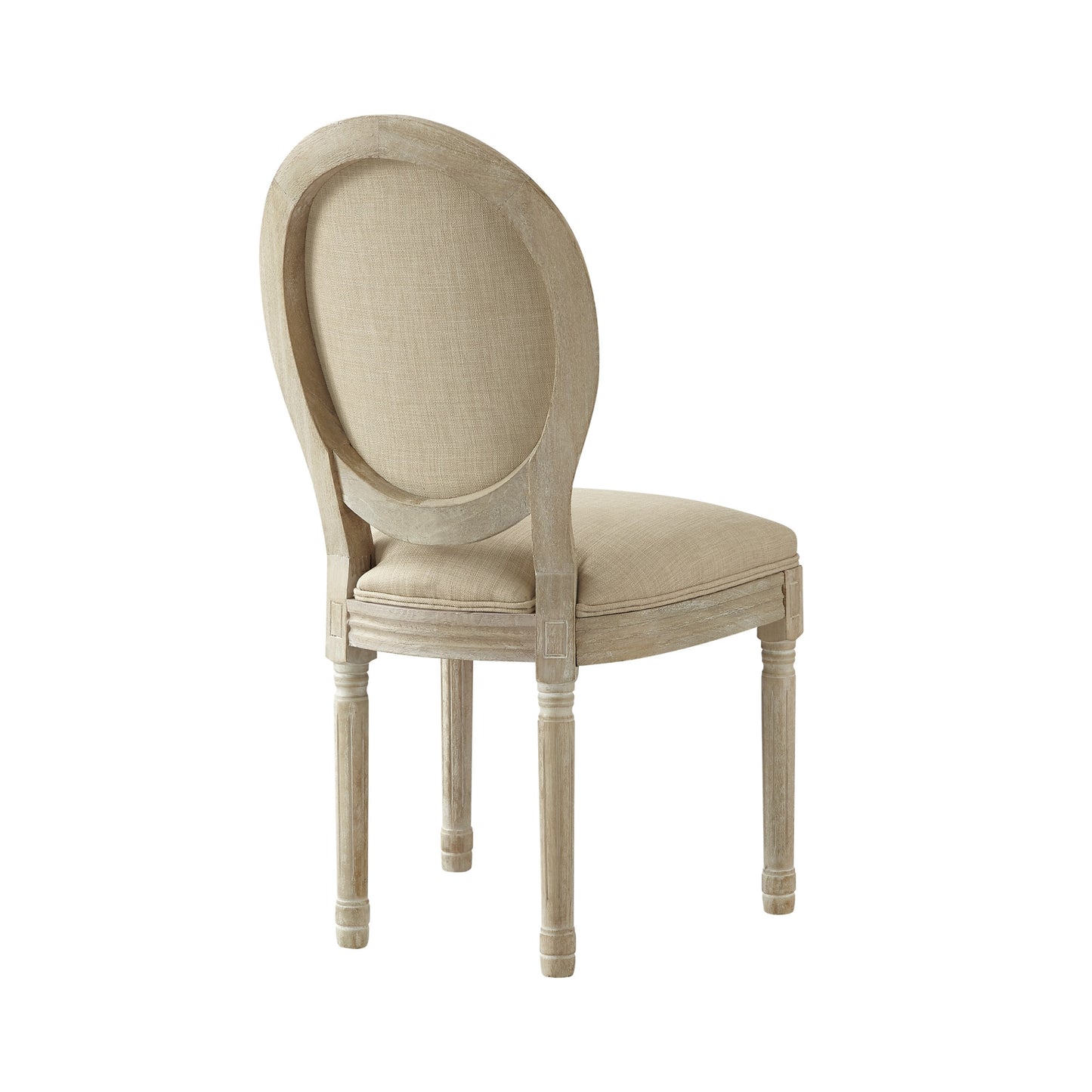 Tufted Gray and Brown Upholstered Linen Dining Side Chair