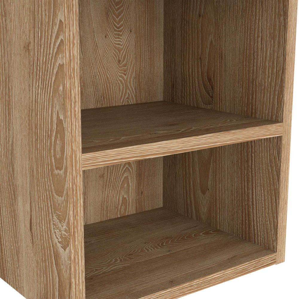12" Natural Wood Floating Single Door Bathroom Vanity And Medicine Cabinet — view 3