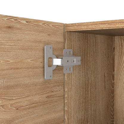 12" Natural Wood Floating Single Door Bathroom Vanity And Medicine Cabinet