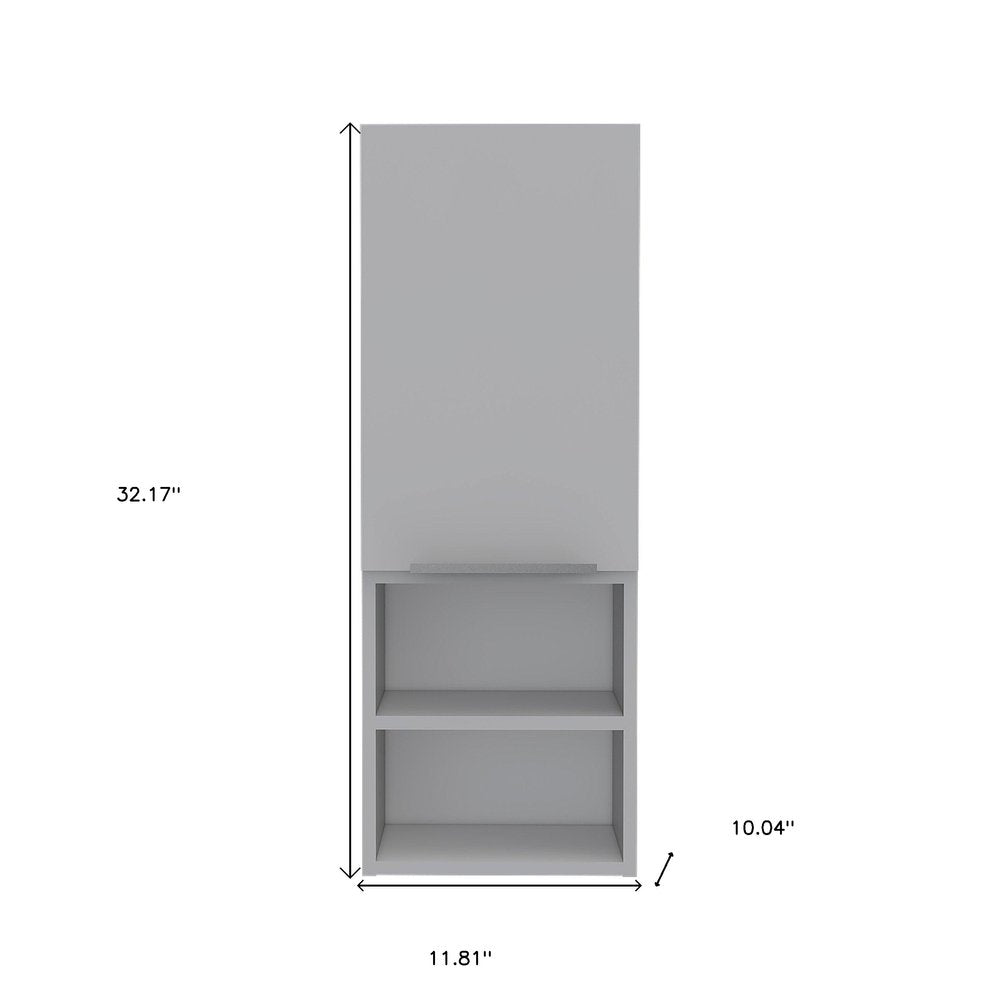 12" White Wood Wall Mounted Single Door Medicine Cabinet HomeRoots