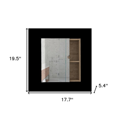 18" Natural Wood Wall Mounted Single Door Medicine Cabinet HomeRoots