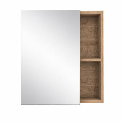 18" Natural Wood Wall Mounted Single Door Medicine Cabinet HomeRoots