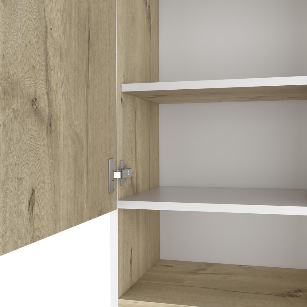 16" Natural Wood Floating Single Door Bathroom Vanity And Medicine Cabinet — view 2