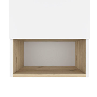 16" Natural Wood Floating Single Door Bathroom Vanity And Medicine Cabinet
