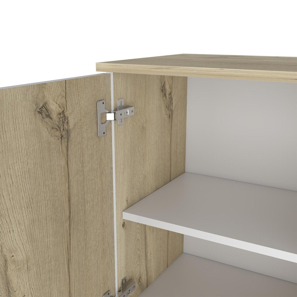 16" Natural Wood Floating Single Door Bathroom Vanity And Medicine Cabinet — view 4