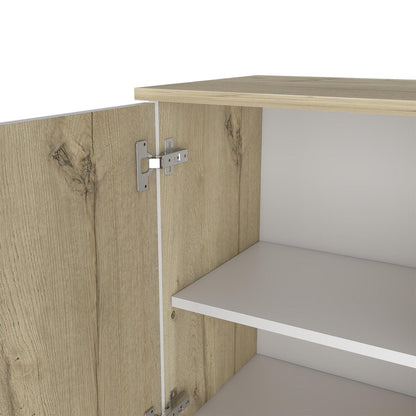 16" Natural Wood Floating Single Door Bathroom Vanity And Medicine Cabinet