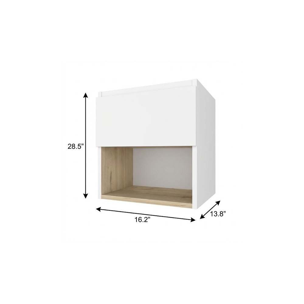 16" Natural Wood Floating Single Door Bathroom Vanity And Medicine Cabinet — view 8