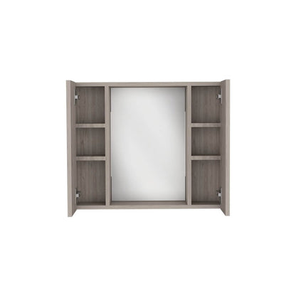 24" Light Gray Wood Floating Single Door Bathroom Vanity And Medicine Cabinet