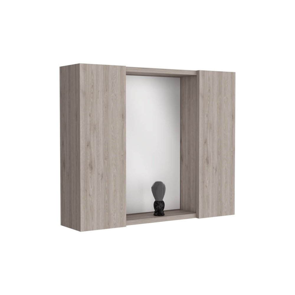 24" Light Gray Wood Floating Single Door Bathroom Vanity And Medicine Cabinet — view 2