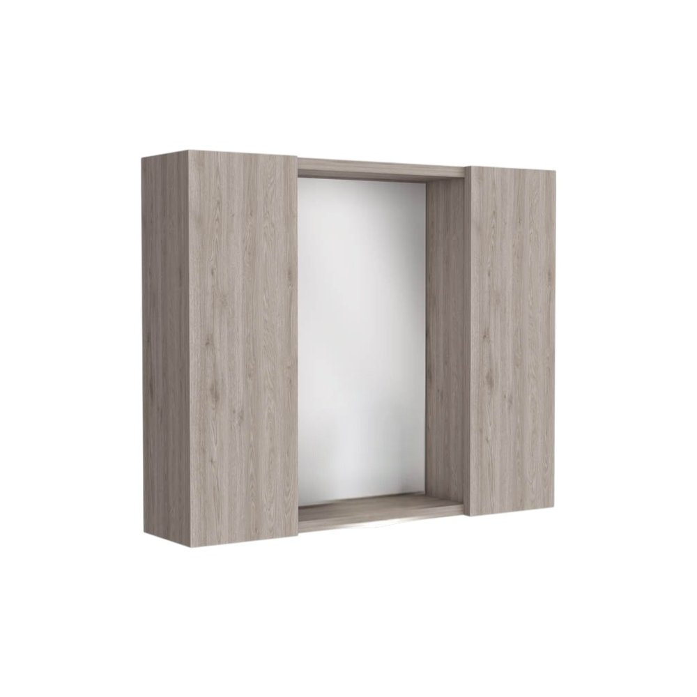 24" Light Gray Wood Floating Single Door Bathroom Vanity And Medicine Cabinet — view 3