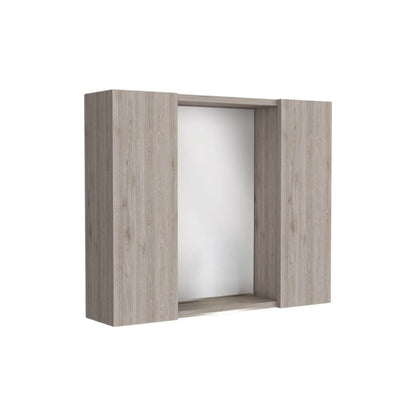 24" Light Gray Wood Floating Single Door Bathroom Vanity And Medicine Cabinet