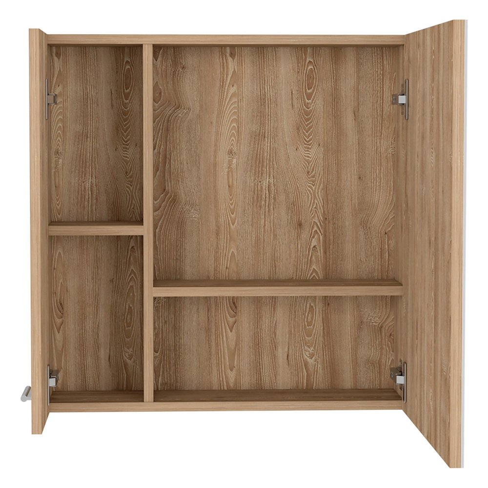 24" Natural Wood Wall Mounted Double Door Medicine Cabinet — view 2