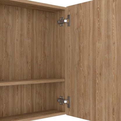 24" Natural Wood Wall Mounted Double Door Medicine Cabinet