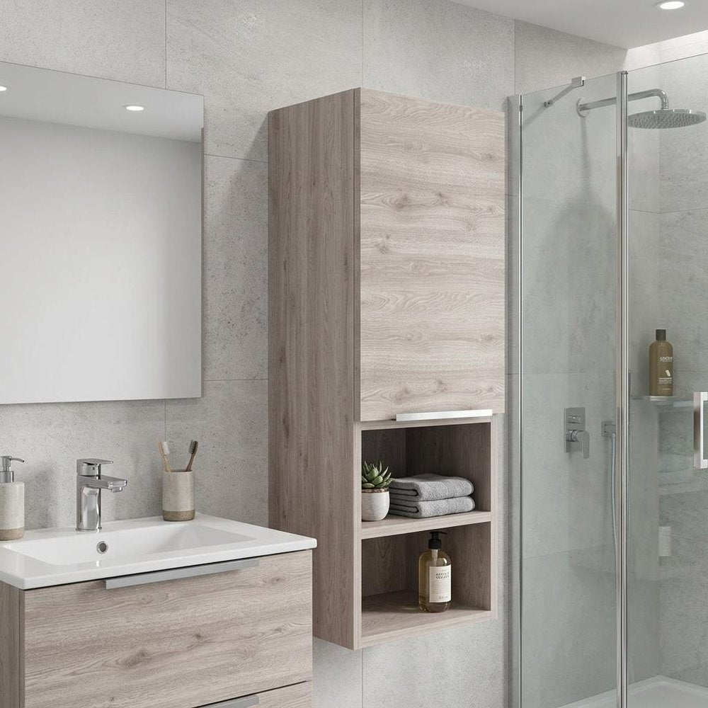 12" Light Gray Wood Wall Mounted Single Door Medicine Cabinet — view 5