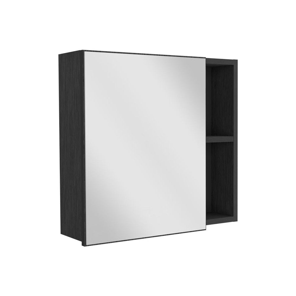 20" Black Wood Wall Mounted Single Door Medicine Cabinet — view 2