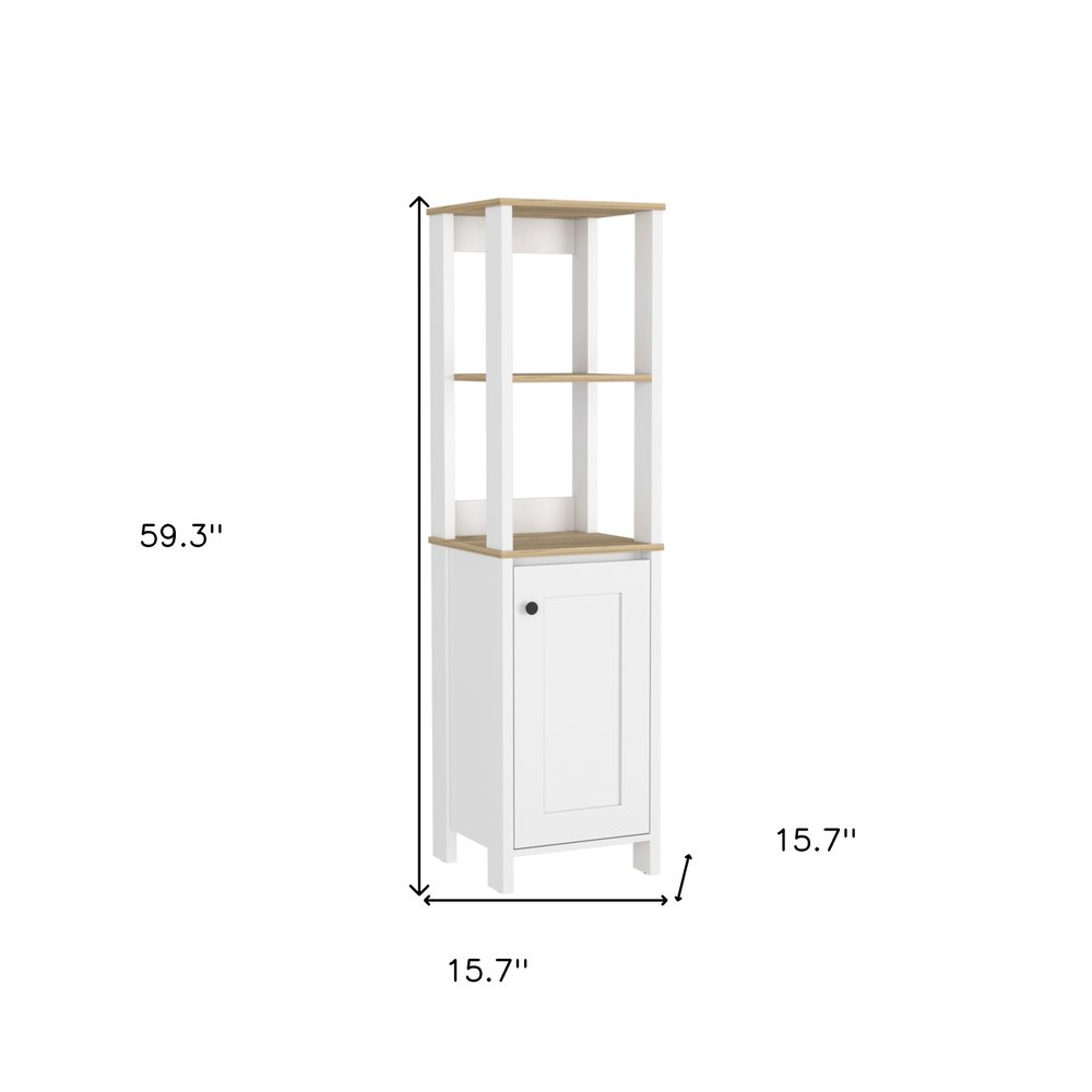 16" White Wood Freestanding Single Door Bathroom Vanity — view 4
