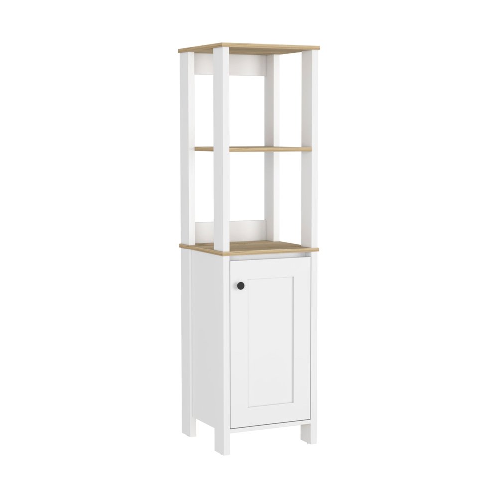 16" White Wood Freestanding Single Door Bathroom Vanity — view 1