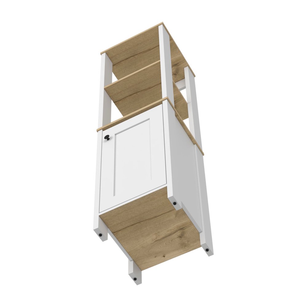 16" White Wood Freestanding Single Door Bathroom Vanity — view 2