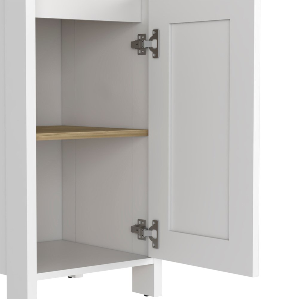 16" White Wood Freestanding Single Door Bathroom Vanity — view 3